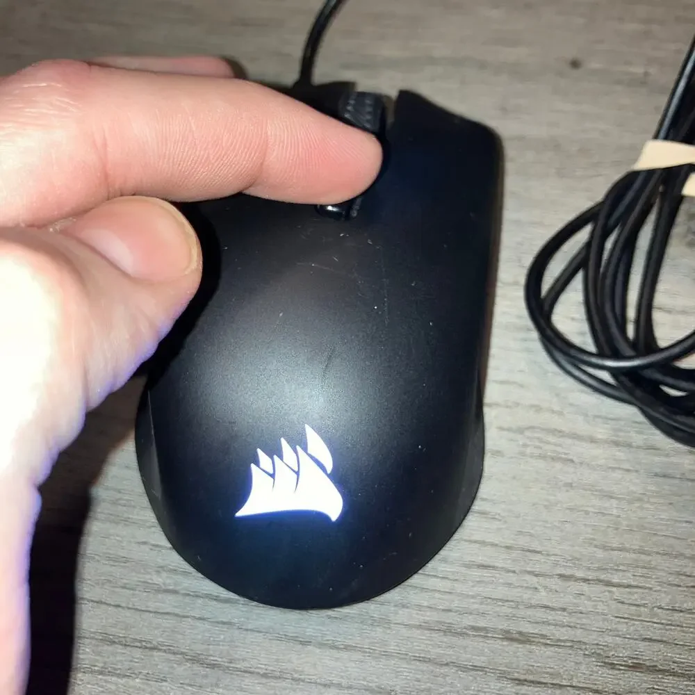 Gaming Corsair Harpoon RGB Wired Mouse Tested Used 6k DPI 5 Mappable Buttons